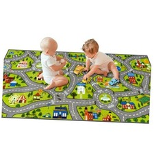 Washable Kids Carpet Playmat Rug for Boys Play Room, Baby Fun Learning Car