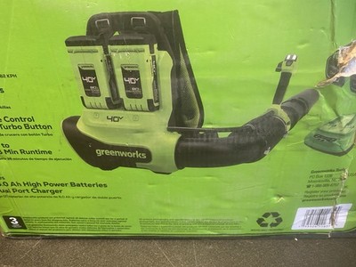 BRAND NEW Greenworks 40V 710CFM Cordless Dual-Port Backpack Blower w/2 5Ah
