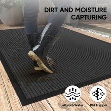 1PC Dark Gray PVC Composite Commercial Entrance Mat Heavy-Duty Floor Protection