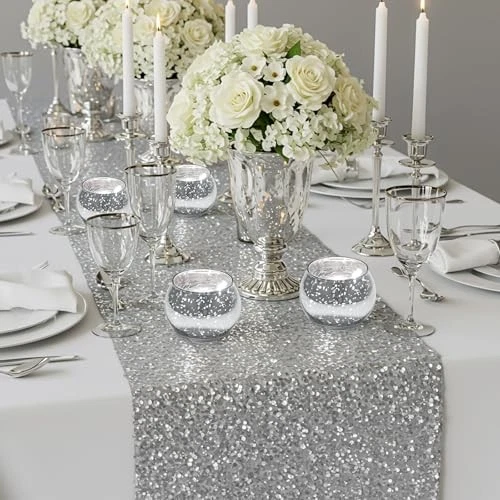  Juego de candelabros votivos centro de mesa decoración boda 12 plata Foto 4 de 4