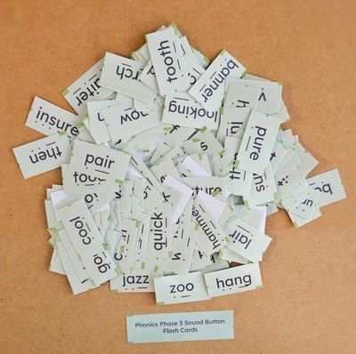 Phonics Phase 3 Sound Button Flash Cards - Digraphs Blending