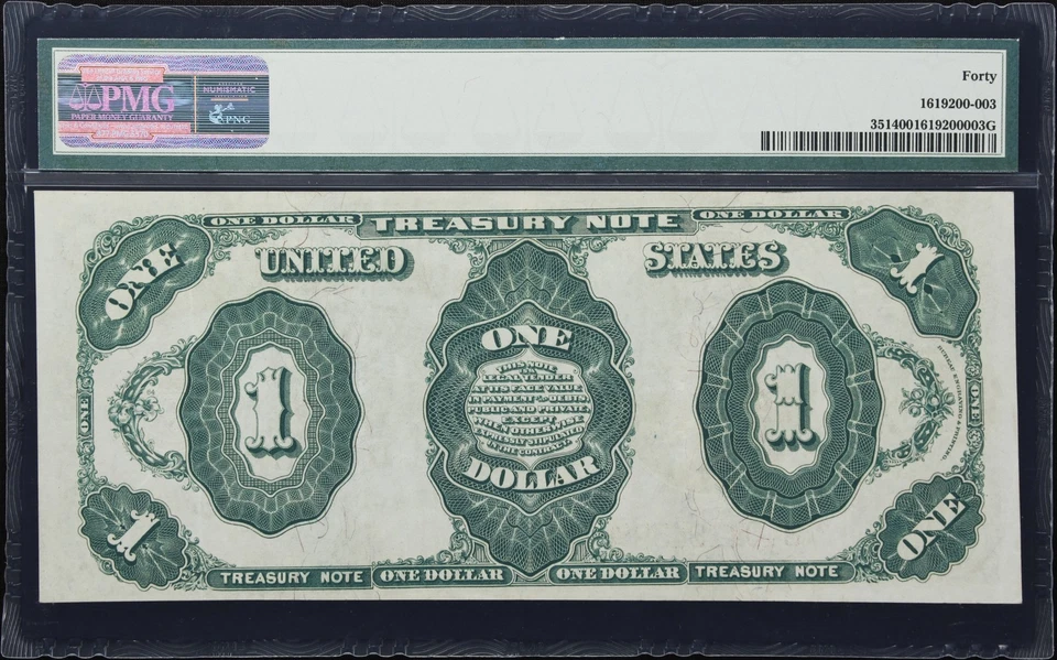 Fr. 351. 1891 $1 Treasury Note. PMG Extremely Fine 40. - Image 2 of 2