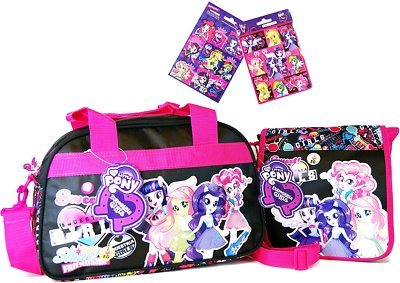 3 tlg. My Little Pony - Equestria Girls - Reise-Tasche, Umhängetasche & Sticker