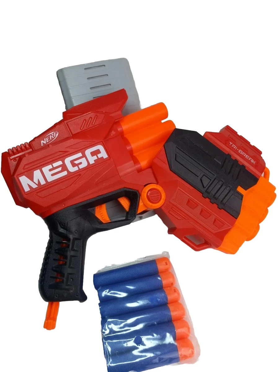 Nerf Mega/Nerf N-Strike- Mega Tri-Break 3 Shot Break-Down Pistol + 5  Darts