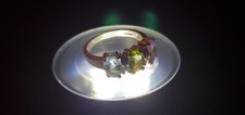 STERLING SILVER AQUAMARINE PERIDOT AMETHYST CZ'S RING