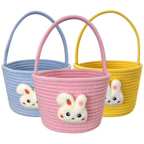 Easter Bag Bunny Ear Basket, Festive Candy Bag for Easter Egg Hunt Basket
