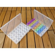 28-Grid Diamant Peinture Boîte à Bijoux Boucle Broderie Rangement Plastique Étui