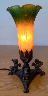 Andrea by Sadek Bronze Cherub Lamp  9''