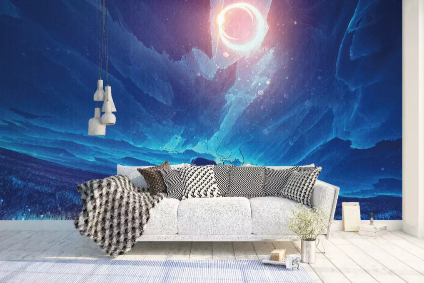 3D Blue Painted Deer 10525NA Wallpaper Wall Mural Removable Self-adhesive Fay