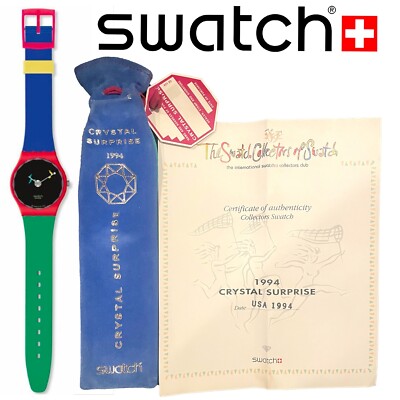 MINT 1994 SWATCH Club Special CRYSTAL SURPRISE Watch By Alessandro Mendini  GZ129