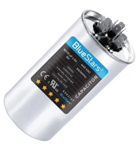 60+10 uf 370-440VAC Dual Round Run Start Capacitor Replacement Part Blue Stars