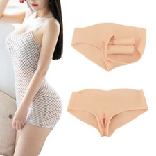 Silicone Vagina Crossdresser Panty Pee Transgender Underwear Gaff Tong