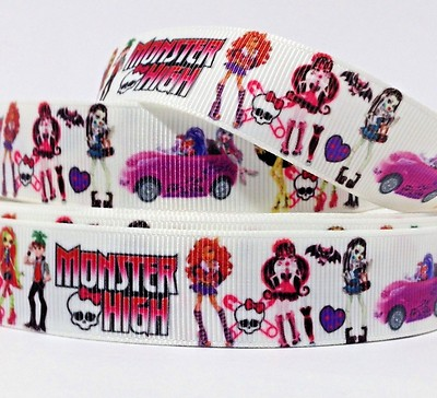 #ad Grosgrain Ribbon 7 8quot; Monster High Cartoon C17 Printed Combine Ship US SELLER $0.99