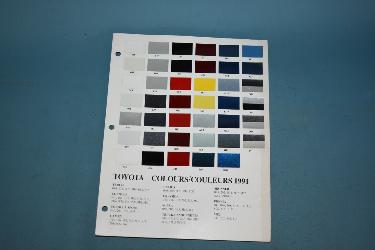 1991 Toyota Paint Chips Codes Celica Supra MR2 4Runner Truck