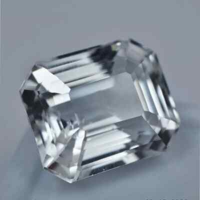 Natural White Sapphire Emerald Cut 12+ Ct Loose Gemstone For Ring Making