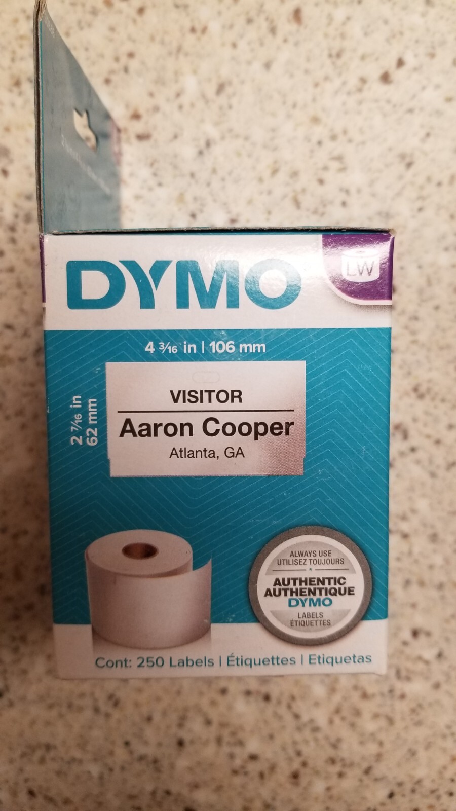 Dymo 30856 White Non-Adhesive Name Badges 2-7/16x4-3/16 , 250/Box LW ...