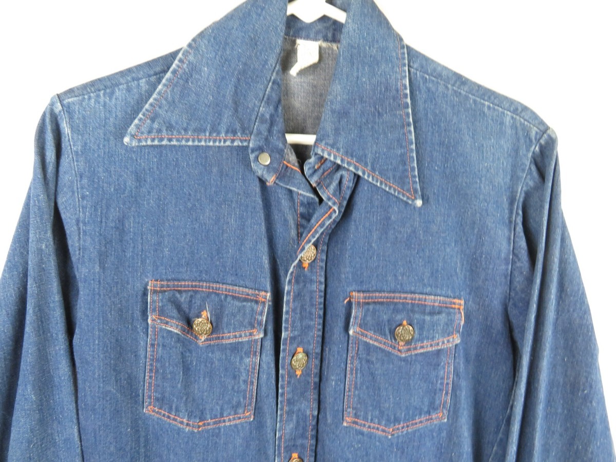 Vintage Big Mac Jacket Denim 80s Size M Zip Coat Buttons