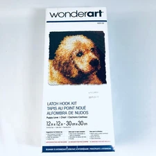 WONDERART Latch Hook Kit Puppy Love  12"x12" Dog NIB Latch Hook Not included