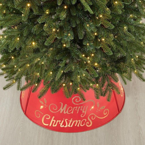 Glitzhome Christmas Decorations 26" Dia Merry Christmas Diecut Metal Tree Collar - Picture 7 of 7
