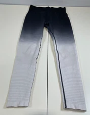 Zyia Active Womens Black White Ombre Crop Leggings Sz M Yoga Workout