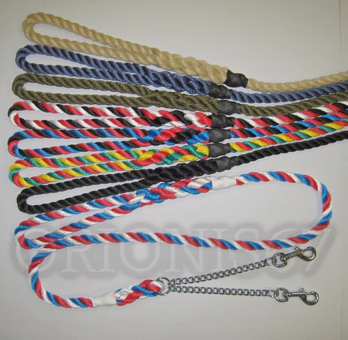 Extra Heavy Duty Double Clip Lead 14 mm Rope Various Sizes & Colours Handmade