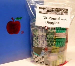 apple brand baggies  "CRAZY" SaMPLER zippitz bags 1/4 lb insane assorted mix