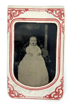 Antique Tintype Photo Young Boy Baby Infant John Hartman 1888 Photography