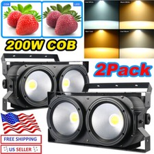 2Pack 200W COB LED Par Light DMX Stage DJ Audience Blinder Light Warm Cool White