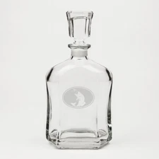 Fly fish Deep Etched Crystal Whiskey Decanter