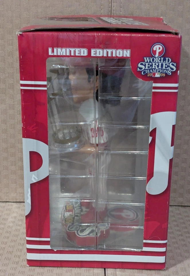 Trofeo de Campeones de la Serie Mundial de los Filis MLB 2008 Cole Hamels Bobblehead como nuevo/como nuevo Foto 4 de 4