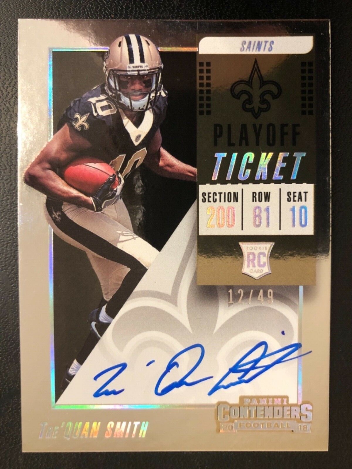 2018 Panini Contenders Championship #127A Tre'Quan Smith RC Rookie AU/49 SP!!