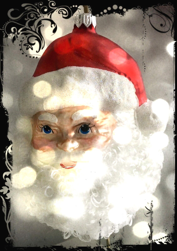 ✨NEW Authentic Rare Christopher Radko Happy SANTA HEAD Hand Blown Glass Ornament