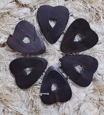 UNIQUE Ebony wood 6 pcs Handmade EBONY Wooden Guitar Pick Plectrums better Grip