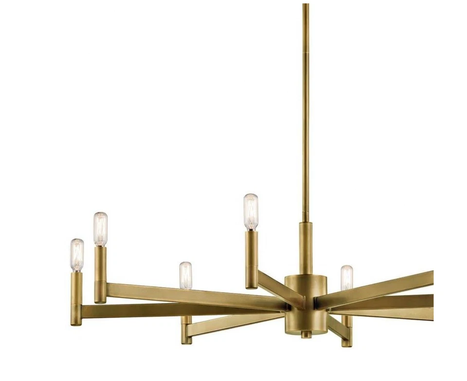 Lámpara de araña Kichler Erzo 43857NBR 36 pulgadas ocho luces, latón natural 35,5 Foto 2 de 4
