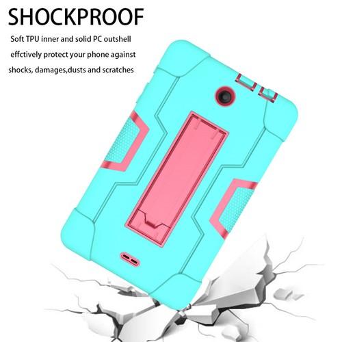 For Alcatel 3T/Joy 2 8 Inch Shockproof Defender Rubber Hard Kickstand Case Cover - Picture 12 of 91