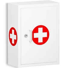 Wensha Locking Medicine Cabinet for Bathroom: Wall Mount Medical Box for Medi...