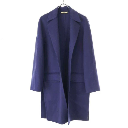Cappotto Celine by Phoebe Philo lana cashmere spacco laterale 2 8M56 5955 blu navy usato0