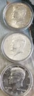 1964 Kennedy Half Dollars - 3 ea - 90% Silver - Average Circulated - In Capsules