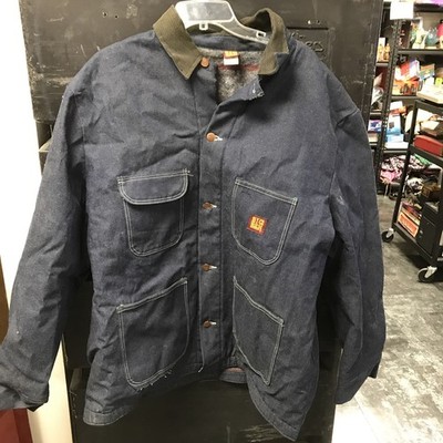 Vintage Big Ben Wrangler Denim Blanket Lined Jacket Size 48 Work