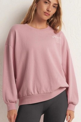 Z Supply Sport Manifest Your Dreams Pink Oversized Women s Sweatshirt SZ XS NWT