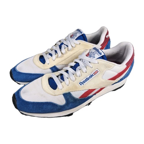 Reebok Classic Leather Make It Yours Sneakers Mens Size 12 White Vector Red Blue