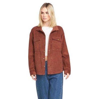 Volcom Power Chord Shacket Women's Jacket, Chestnut Brown, X-Large