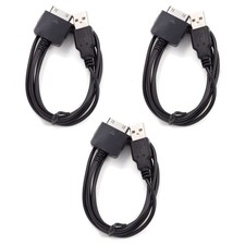 Qty 3 - MP3 USB Cable For Microsoft Zune 30GB 2nd Gen 4GB Zune HD 16GB Black