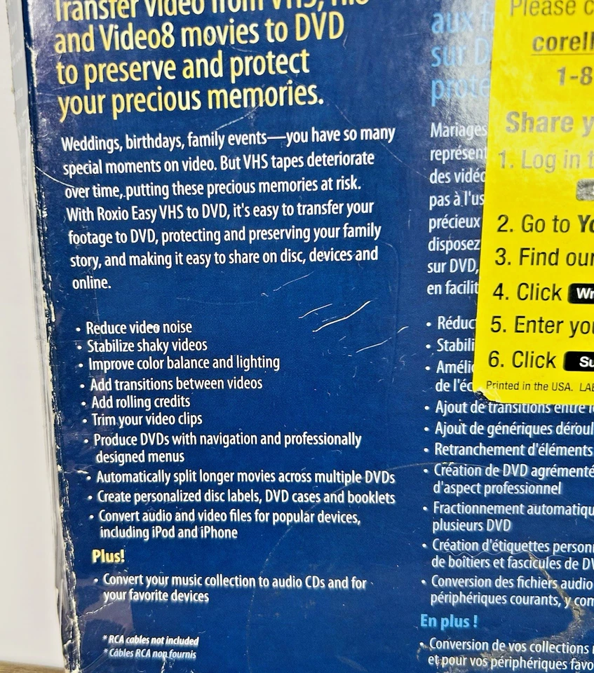 Roxio Easy VHS to DVD 3 Plus Converter Transfer Old Home Videos NEW Open Box - Image 2 of 4