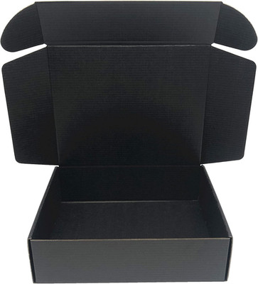 Black Cardboard Shipping Box 10 X 8 X 2.7 Inch Corrugated Packaging Storage Boxe