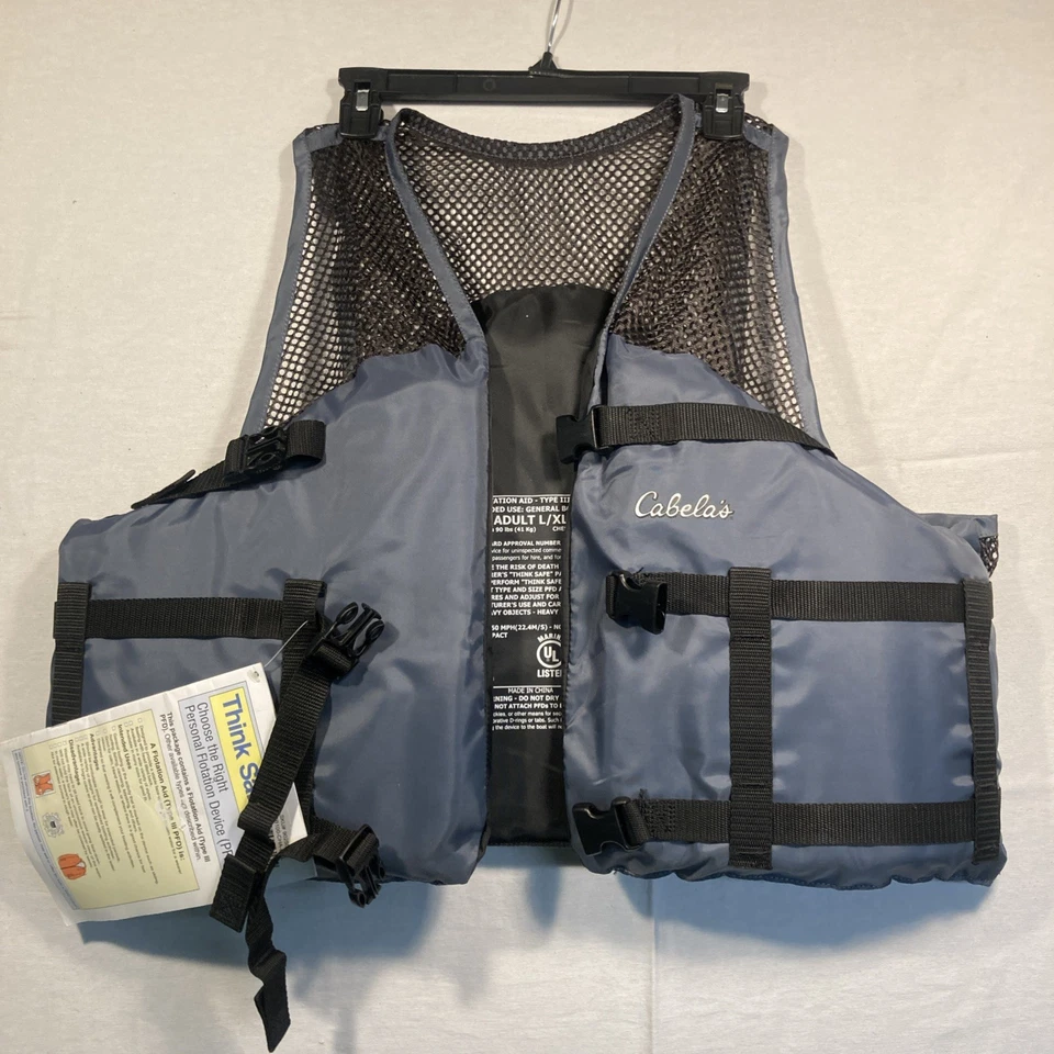 NOVO 🛟 Colete salva-vidas Cabela’s Cool Mesh PFD G/XL adulto - pesca e passeios de barco - Imagem 4 de 4