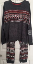 ~NEW~ CUDDL DUDS SUPER SOFT FAIR ISLE PRINT LONG SLEEVE PAJAMA SET - XXL $54