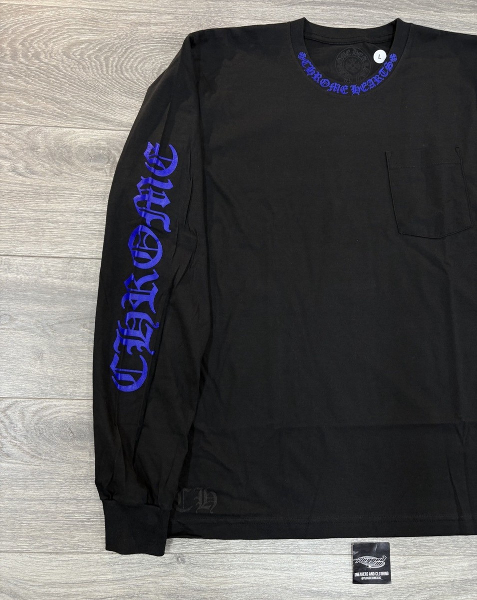 Size Large - Chrome Hearts 1988 Neck Logo Long Sleeve ' Black Blue