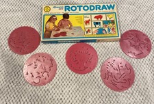 Vintage 1970 Kenner Rotodraw Farm Animals Drawing Set Box And 5 Discs 9802
