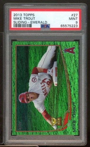 Mike Trout Card 2013 Topps Emerald #27 PSA 9
